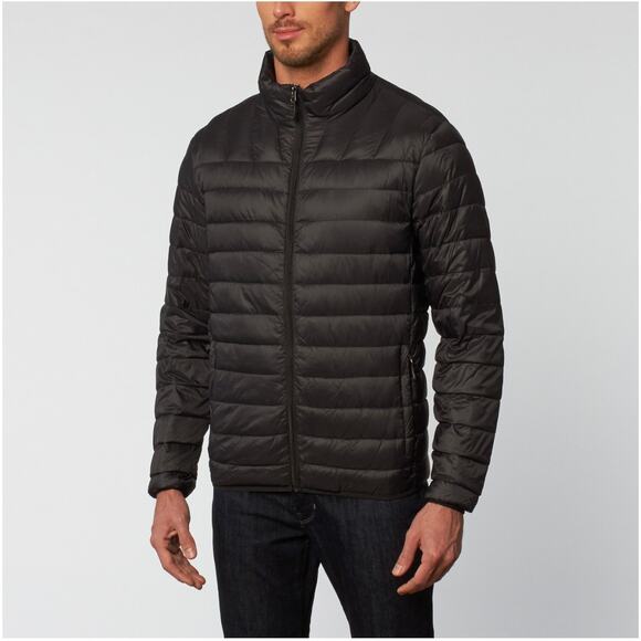 Cole Haan Packable Down Jacket XXL Black Puffer Lightweight Travel EUC - Picture 1 of 8